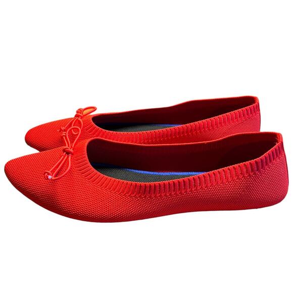 Shupua Women's Size 8 Red Ballet Flats Christmas Shoes Comfortable Knit - Picture 2 of 12